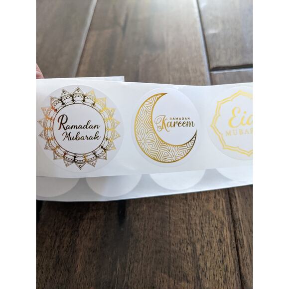 1 Roll 300 Pieces Eid Mubarak Ramadan Kareem Stickers Labels Party Decorations - Picture 4 of 5